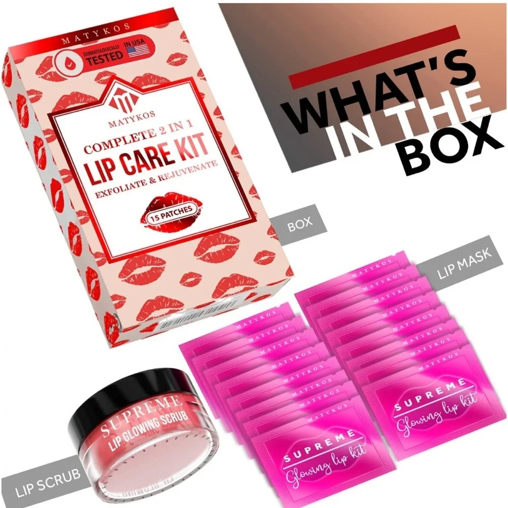 Vegan Lip Mask and Lip Scrub Kit - Strawberry